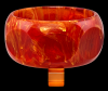 BB137 wide gaudy marbled red amber bakelite bangle